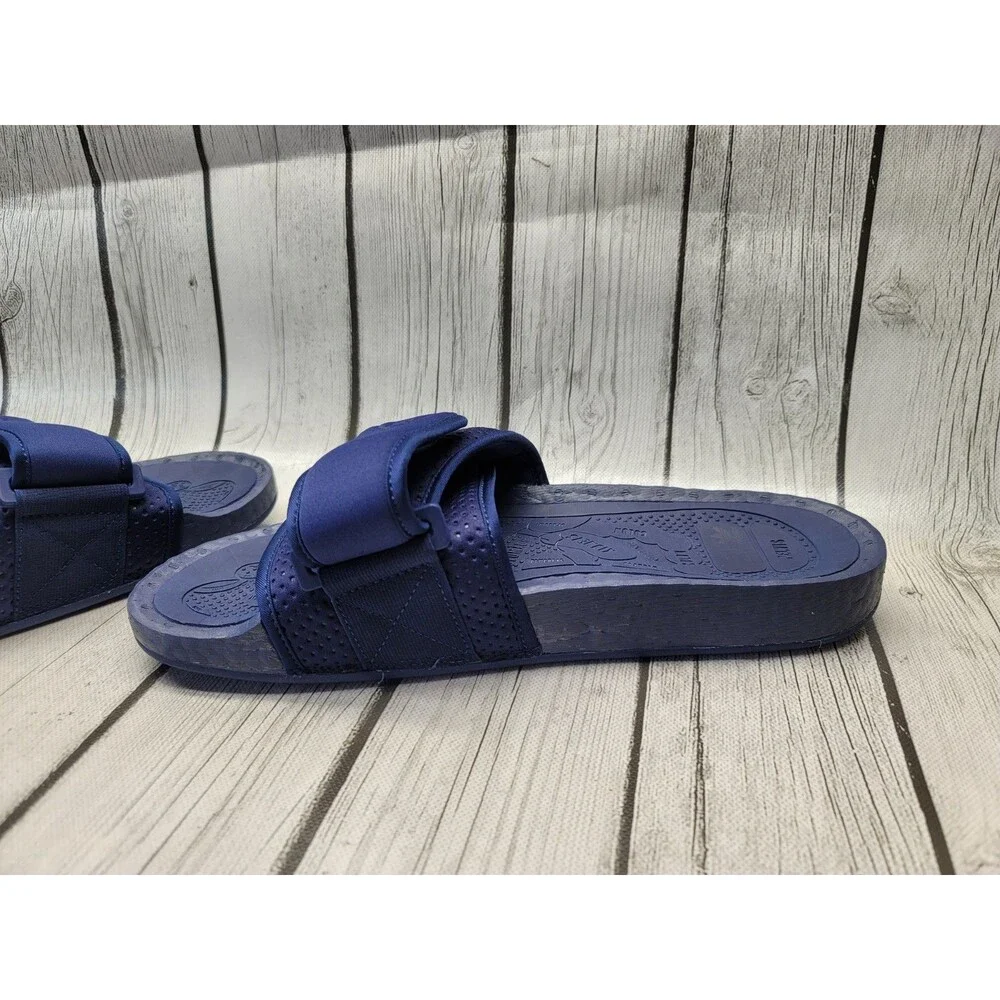 Adidas Pharrell x Boost Slides Chancletas Sandals Men's 10 Night Sky Blue FY6142